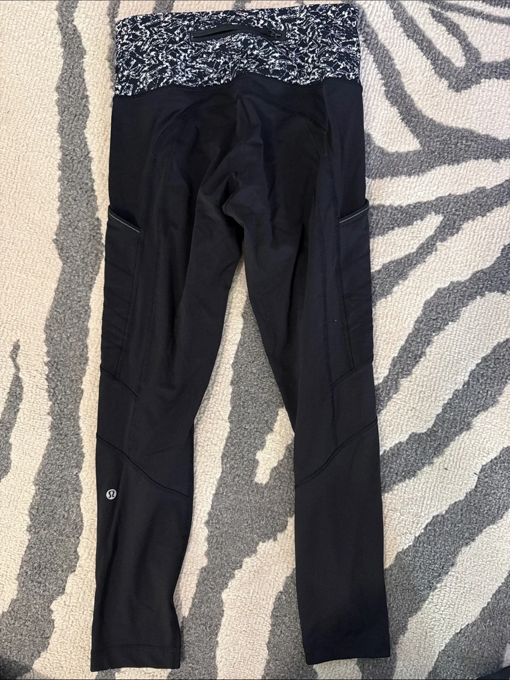 lululemon athletica Black Leggings with Marbled Waistband
